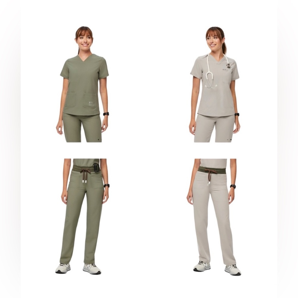 Figs Reversible Scrub Top and‎ Bottoms Desert Sage/Bone 2XL NEW
